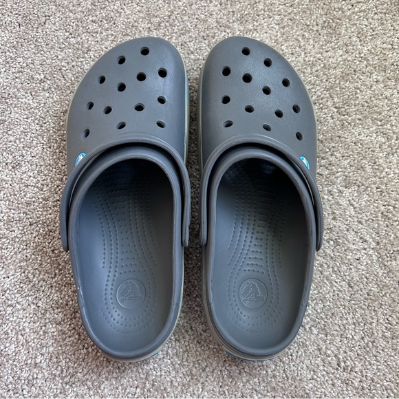 Crocs Crocband Clogs Mens Size 11 Dark Grey Blue Sporty Comfort Sandals Shoes - Picture 5 of 10